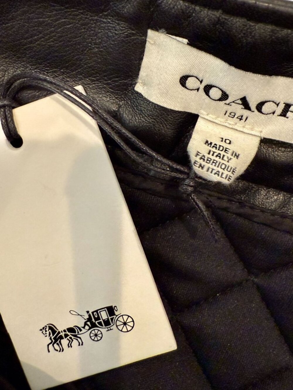 Coach 1941 Blue/Black Curved Hem Skirt  NWT - Size 10 - Picture 4 of 9